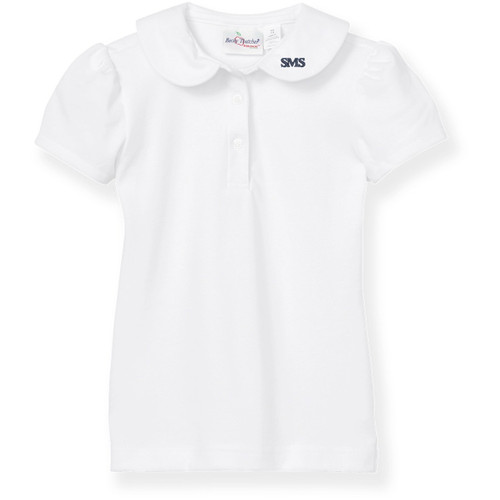 Peterpan Collar Polo with embroidered logo [TN008-7744/MAE-WHITE]