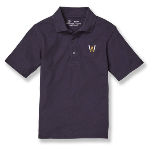 Short Sleeve Polo Shirt with embroidered logo [MA012-KNIT-AWL-DK NAVY]