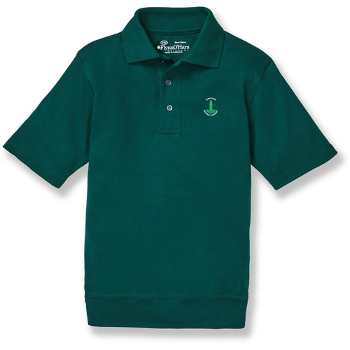 Short Sleeve Banded Bottom Polo Shirt with embroidered logo [NY173-9611-MAK-SP GREEN]