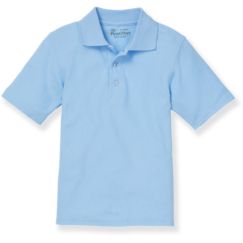 Short Sleeve Polo Shirt with heat transferred logo [NY210-KNIT-BEG-RED/BLUE]