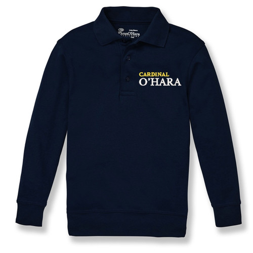 Long Sleeve Banded Bottom Polo Shirt with embroidered logo [PA521-9717/COS-DK NAVY]