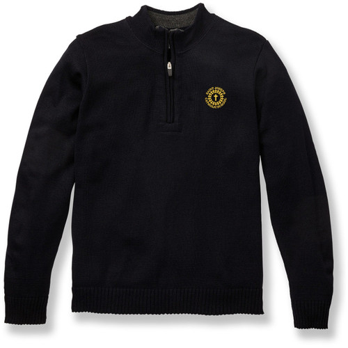 1/4 Zip Pullover Sweater with embroidered logo [GA057-6552/JMA-NV W/CHA]