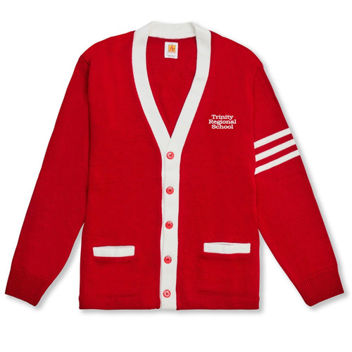 V-Neck Cardigan Sweater with embroidered logo [NY537-6340/TEN-LIP W/WH]