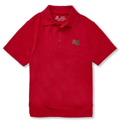 Short Sleeve Banded Bottom Polo Shirt with embroidered logo [PA526-9711-AR-RED]