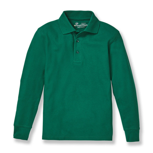 Long Sleeve Polo Shirt with heat transferred logo [NY091-KNIT/M26-HUNTER]