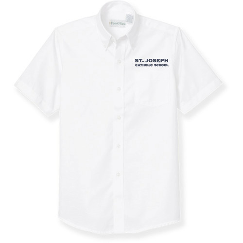 Short Sleeve Oxford Shirt with embroidered logo [FL020-OX-S JOS-WHITE]