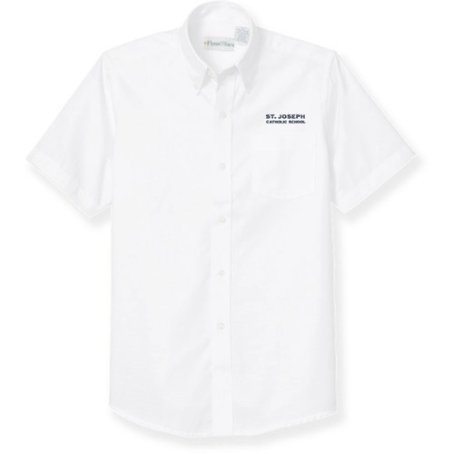 Short Sleeve Oxford Shirt with embroidered logo [FL020-OX-S JOS-WHITE]
