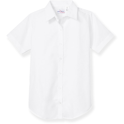 Ladies' Short Sleeve Tapered Oxford [TX063-5586-WHITE]
