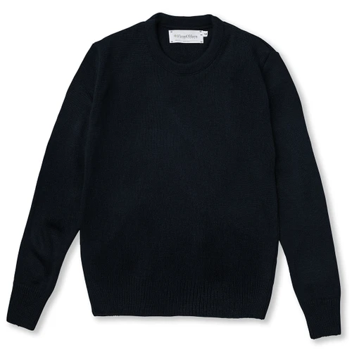 Crewneck Pullover Sweater with embroidered logo [GA002-6530/MDC-NAVY]