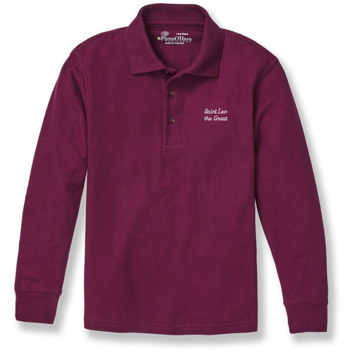 Long Sleeve Polo Shirt with embroidered logo [NJ048-KNIT/LL-MAROON]