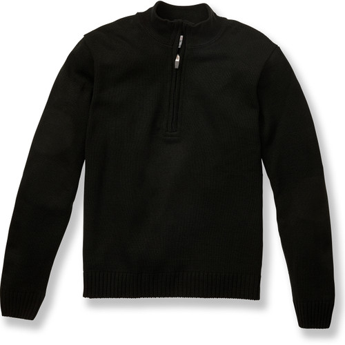 1/4 Zip Pullover Sweater with embroidered logo [NJ007-6556/SJV-BLACK]
