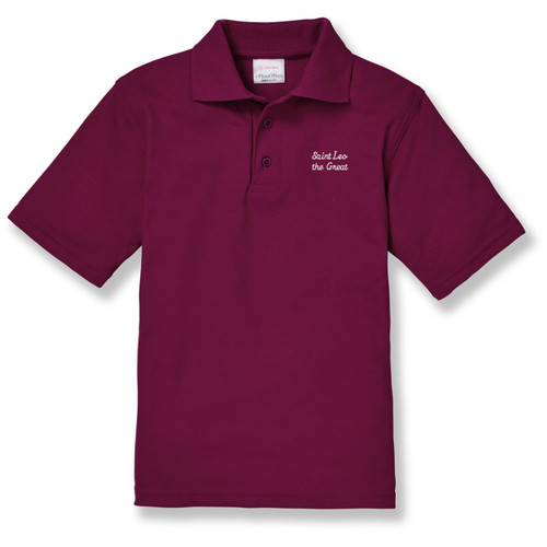 Short Sleeve Polo Shirt with embroidered logo [NJ048-KNIT-LL-MAROON]