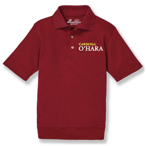 Short Sleeve Banded Bottom Polo Shirt with embroidered logo [PA521-9711/COS-CARDINAL]