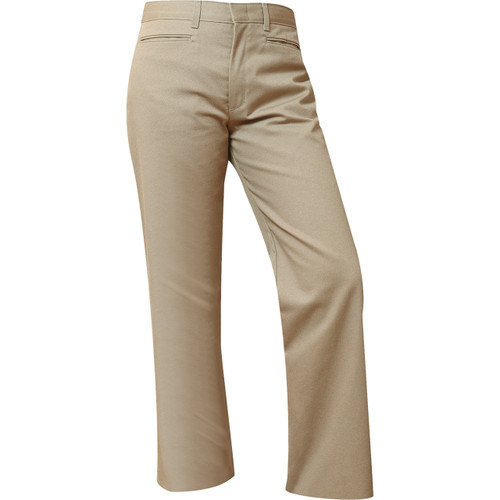 Flat Front Mid Rise Slacks [NJ262-7115-KHAKI] - FlynnO'Hara Uniforms