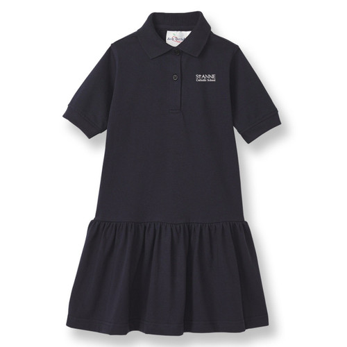 Short Sleeve Jersey Knit Dress with embroidered logo [TX108-7737-AHT-DK NAVY]