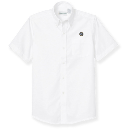 Short Sleeve Oxford Shirt with embroidered logo [TX113-OX-S MIH-WHITE]