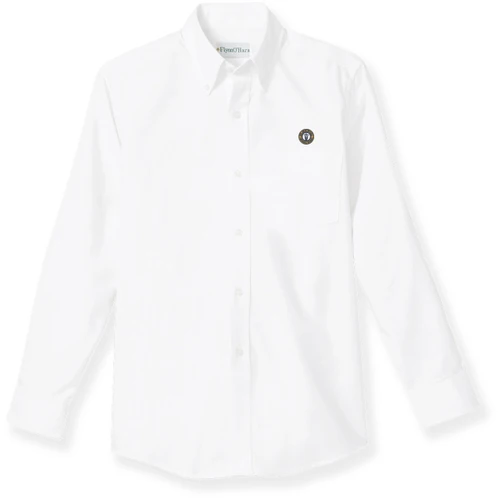 Long Sleeve Oxford Shirt with embroidered logo [TX113-OX-L MIH-WHITE]
