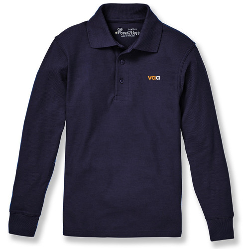 Long Sleeve Polo Shirt with embroidered logo [VA184-KNIT/ARK-DK NAVY]