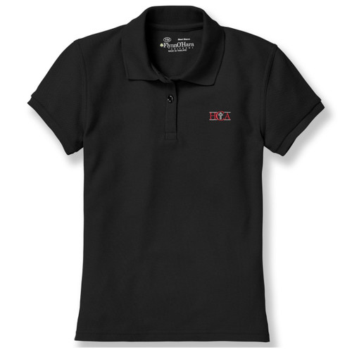 Ladies' Fit Polo Shirt with embroidered logo [TX174-9708-HET-BLACK]