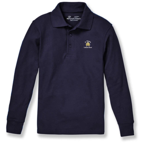 Long Sleeve Polo Shirt with embroidered logo [TX176-KNIT/THH-DK NAVY]