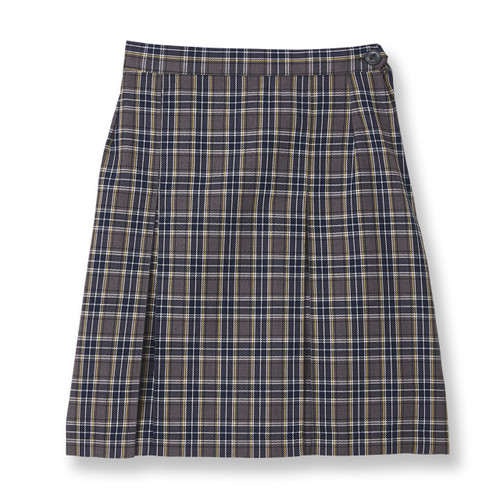 Pleated Skirt with Elastic Waist [NY556-33-42NP-NAVY PLD]