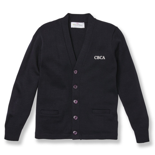 V-Neck Cardigan Sweater with embroidered logo [MD055-1001/CAV-NAVY]
