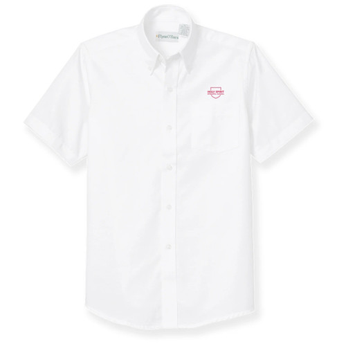 Short Sleeve Oxford Shirt with embroidered logo [TX180-OX-S HSE-WHITE]