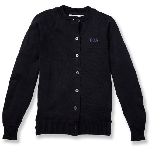 Crewneck Cardigan with embroidered logo [TX163-6000/FOU-NAVY]
