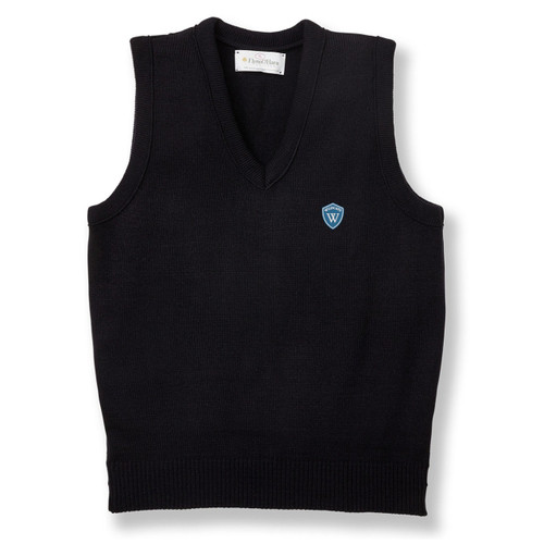 V-Neck Sweater Vest with embroidered logo [GA041-6600/WEA-NAVY]