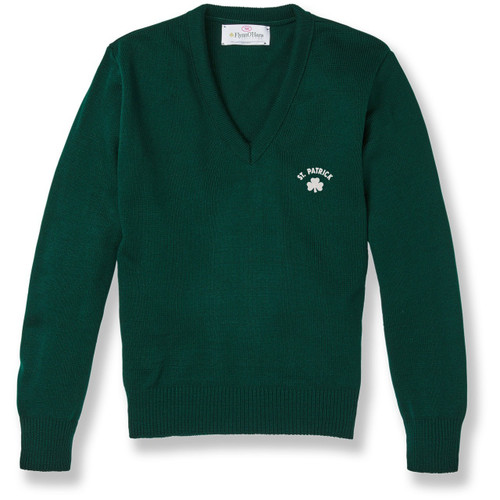 V-Neck Pullover Sweater with embroidered logo [NY263-6500/SPH-GREEN]