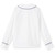 Long Sleeve Peterpan Collar Blouse with embroidered logo [TX190-351P/CET-WHITE/NV]