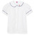Short Sleeve Peterpan Collar Blouse with embroidered logo [TX190-350P-CET-WHITE/NV]