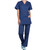 Unisex V-Neck Short Sleeve Top with heat transferred logo [PA095-4876/WUN-NAVY]