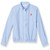 Long Sleeve Banded Bottom Oxford Blouse with embroidered logo [NC022-881/022-BLUE]