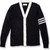 V-Neck Varsity Cardigan Sweater with school emblem [NY556-6354/SH2-NVY W/WH]