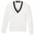Cotton V-Neck Sweater with embroidered logo [OH007-2737/SUA-WH W/NV]