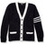 V-Neck Varsity Cardigan Sweater with heat transferred logo [NY191-3474/JBU-NVY W/WH]