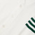 V-Neck Varsity Cardigan Sweater with embroidered logo [DE016-3461-WH W/GRN]