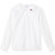 Long Sleeve Peterpan Collar Blouse with embroidered logo [GA009-351/JNE-WHITE]