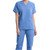 V-Neck Scrub Top with embroidered logo [PA147-4700-CIEL]