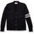 V-Neck Varsity Cardigan Sweater with heat transferred logo [NJ109-3461/FCO-NVY W/WH]