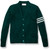 V-Neck Varsity Cardigan Sweater with embroidered logo [NJ067-3461-GREEN/WH]