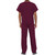 Unisex V-Neck Short Sleeve Top with embroidered logo [PA210-4777/KHS-WINE]