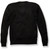Fine Gauge V-Neck Sweater with embroidered logo [TX074-6432/LAK-BLACK]