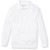Long Sleeve Banded Bottom Polo Shirt with heat transferred logo [NY103-9617-WHITE]