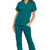 Ladies 2 pocket top with embroidered logo [NC029-4700-TEAL]