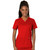 Revo Two Pocket Ladies V-Neck Top with embroidered logo [VA130-WW620-RED]