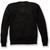 Fine Gauge V-Neck Sweater with embroidered logo [WI005-6432-BLACK]