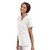 V-Neck Tunic Top with embroidered logo [PA132-8219/VAF-WHITE]