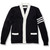 V-Neck Cardigan Sweater with embroidered logo [NY129-6331/MAG-NVY W/WH]
